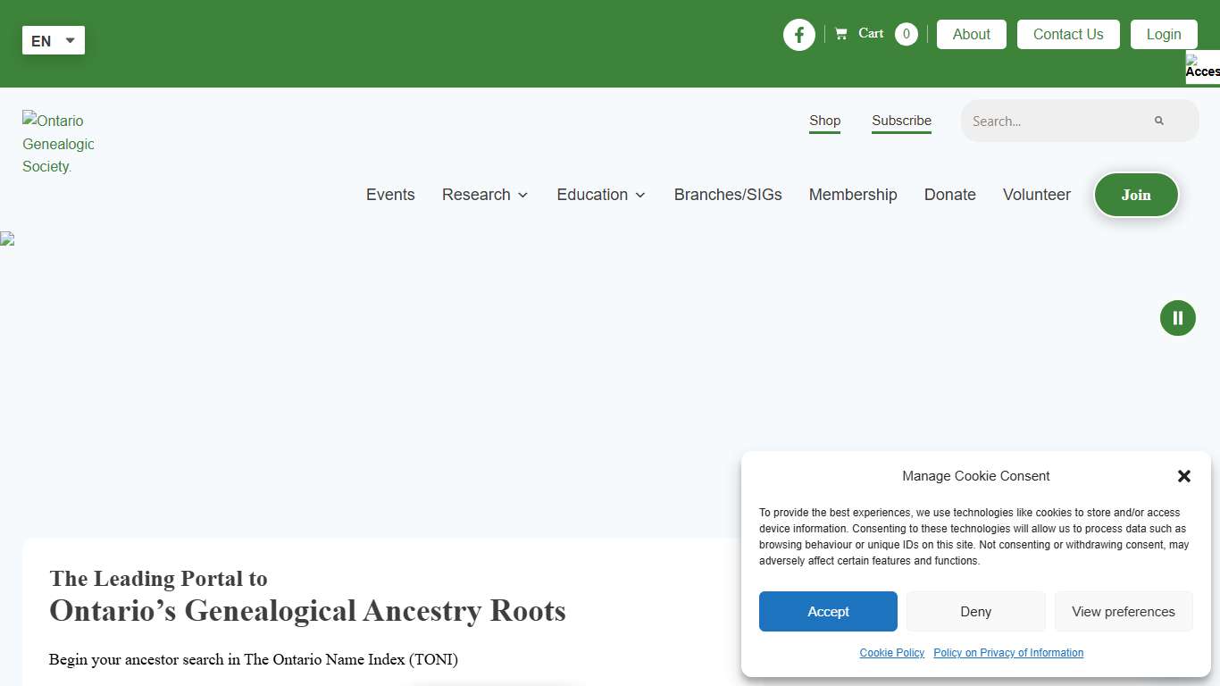 Ontario Ancestors – The Ontario Genealogical Society
